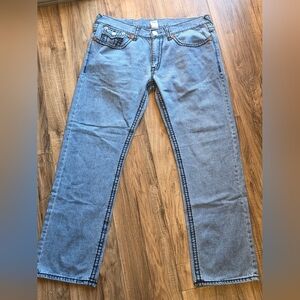 True Religion Men's Light Blue Straight Jeans